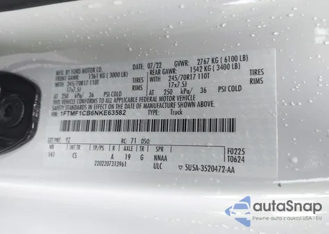 2022 Ford F-150 Xl from USA, damaged, VIN 1FTMF1CB6NKE63582